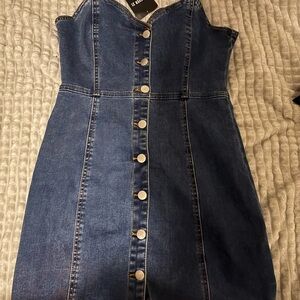 Denim Button-Down Dress